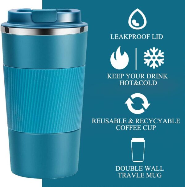 Stainless Steel Travel Mug 380 Ml - Navy - Image 2