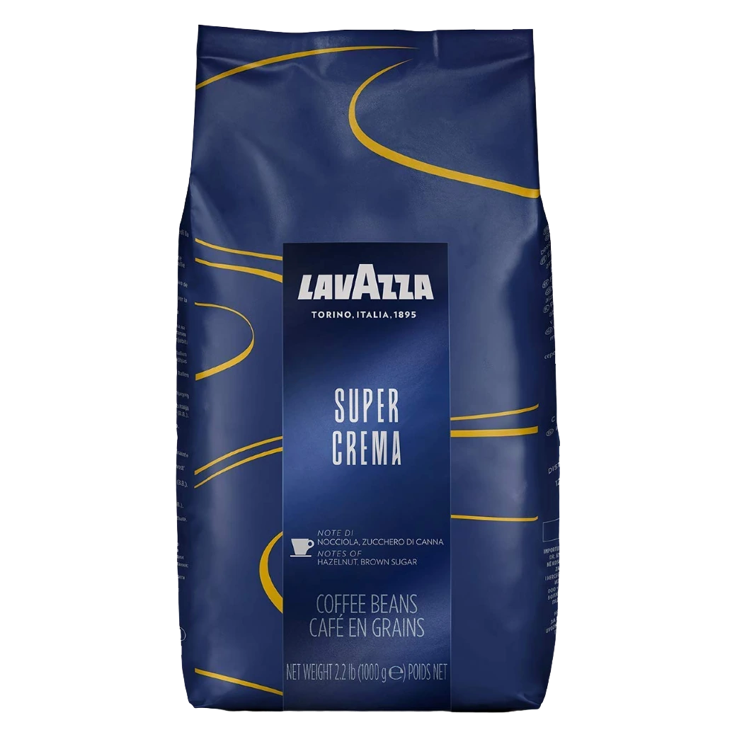 Lavazza Super Crema Coffee Beans 1kg (transparent) Lavazza Super Crema whole coffee beans 1kg front package